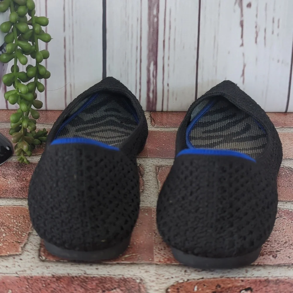 Rothy's The Point Black Ballet‎ Flats Comfort Casual Knit Sustainable Women's 8